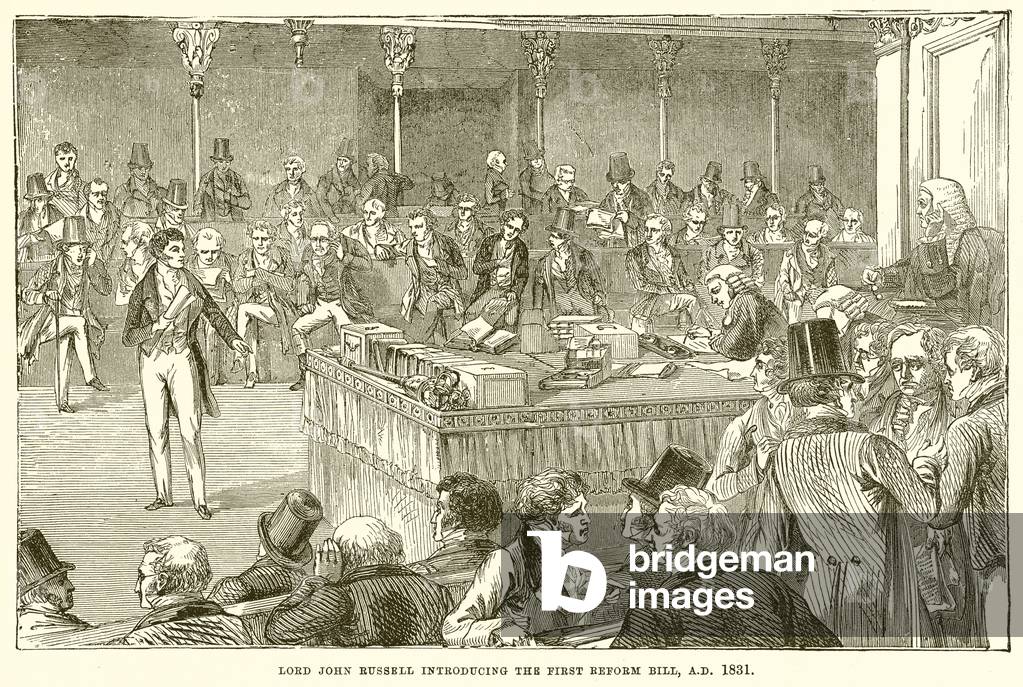 Lord John Russell Introducing the First Reform Bill, A.D. 1831 (engraving)