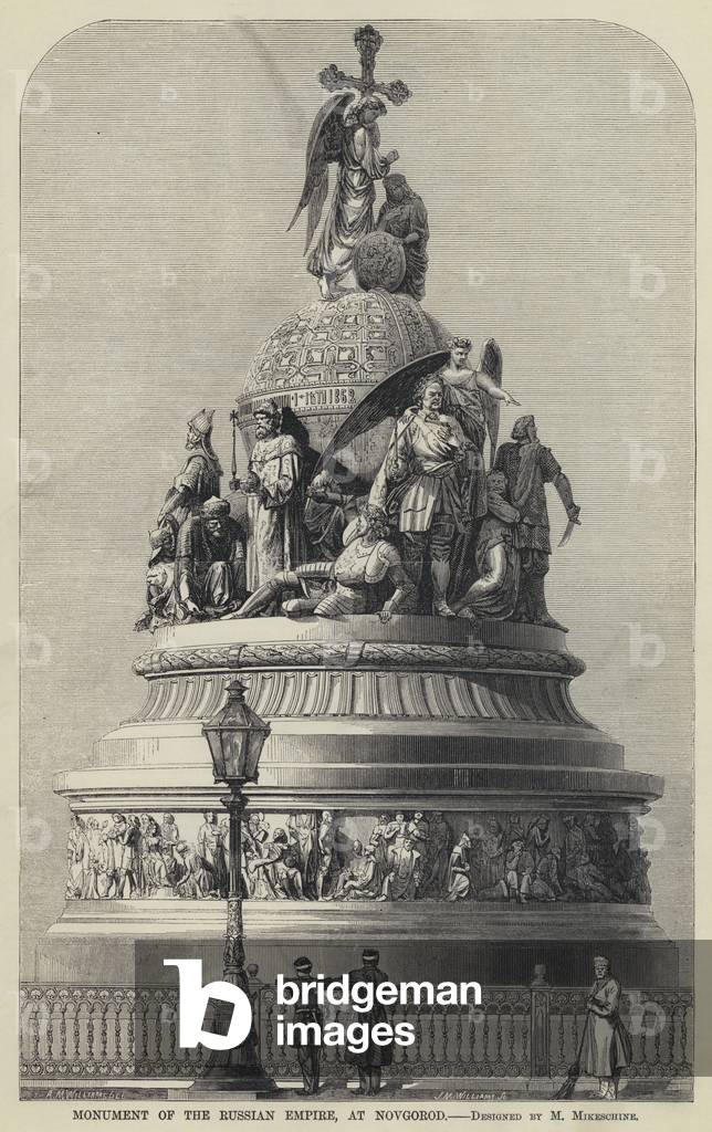 Monument of the Russian Empire, at Novgorod (engraving)