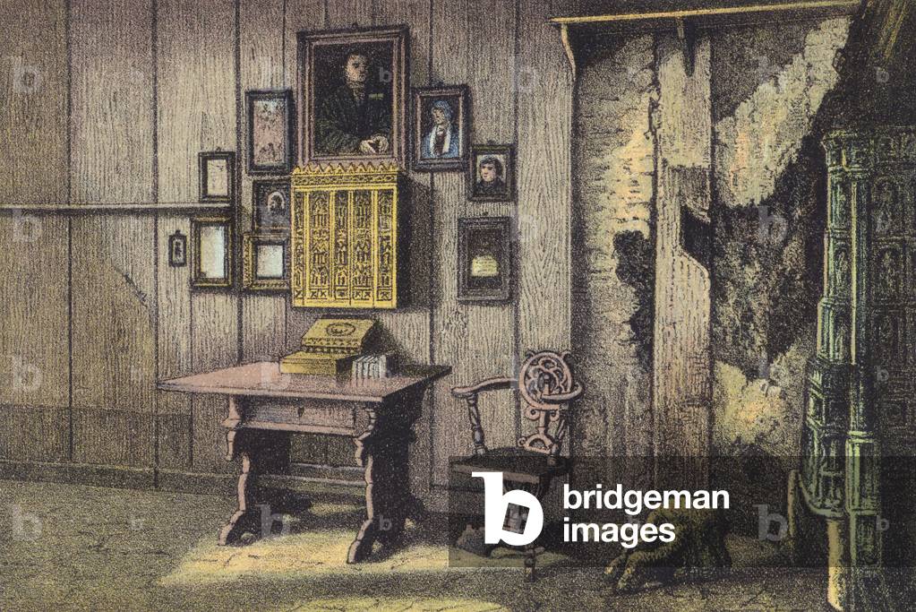 Luthers Room at the Wartburg (chromolitho)