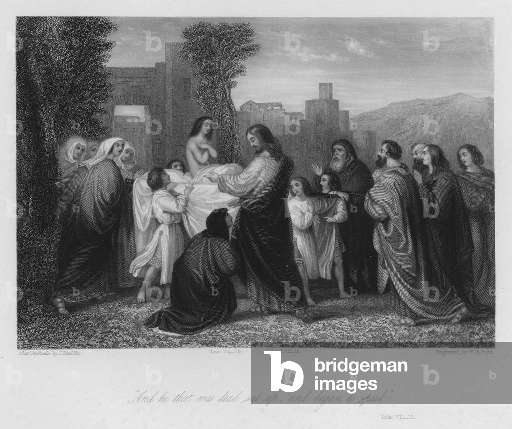 Christ raises the Widow's Son to life, Luke VII, 15 (engraving)