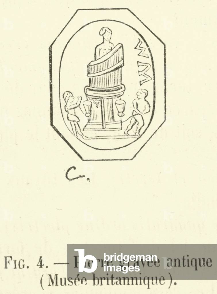 Pierre gravee antique, Musee britannique (engraving)