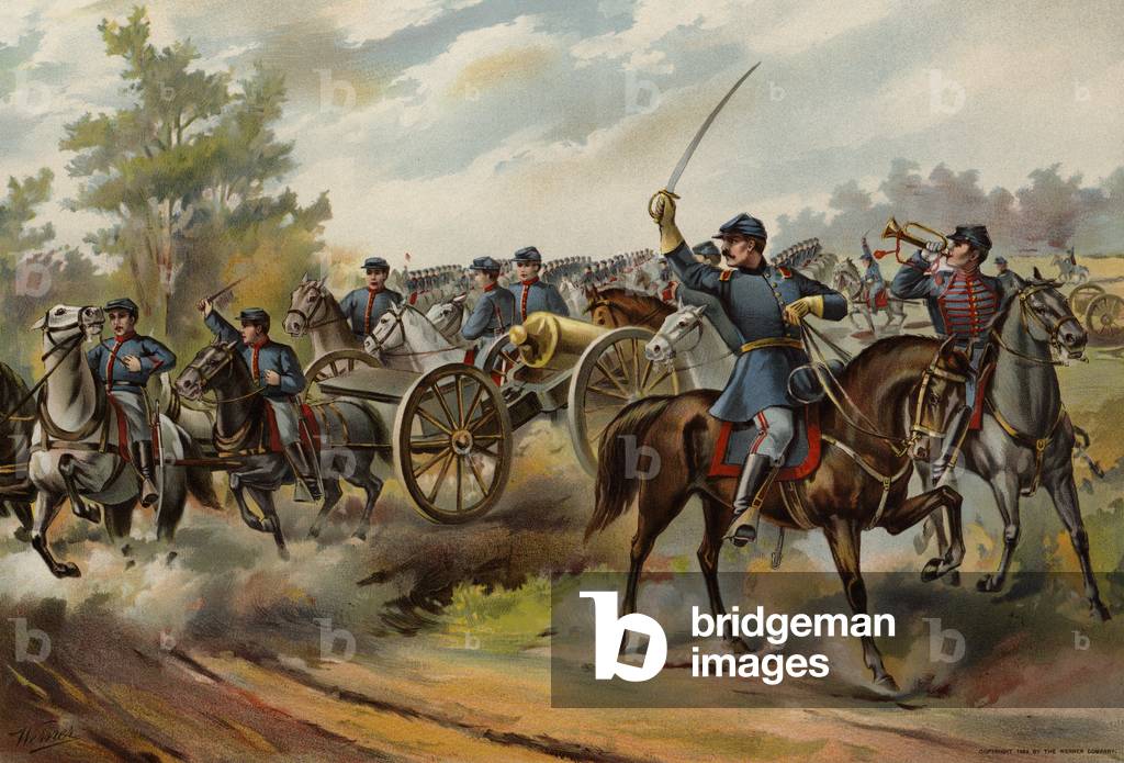 US Army, Horse Artillery, 1865 (colour litho)