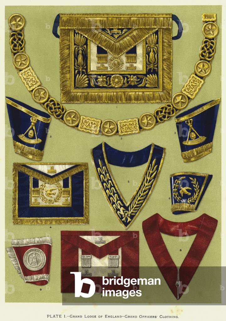 Grand Lodge of England, Grand Officers' Clothing (colour litho)