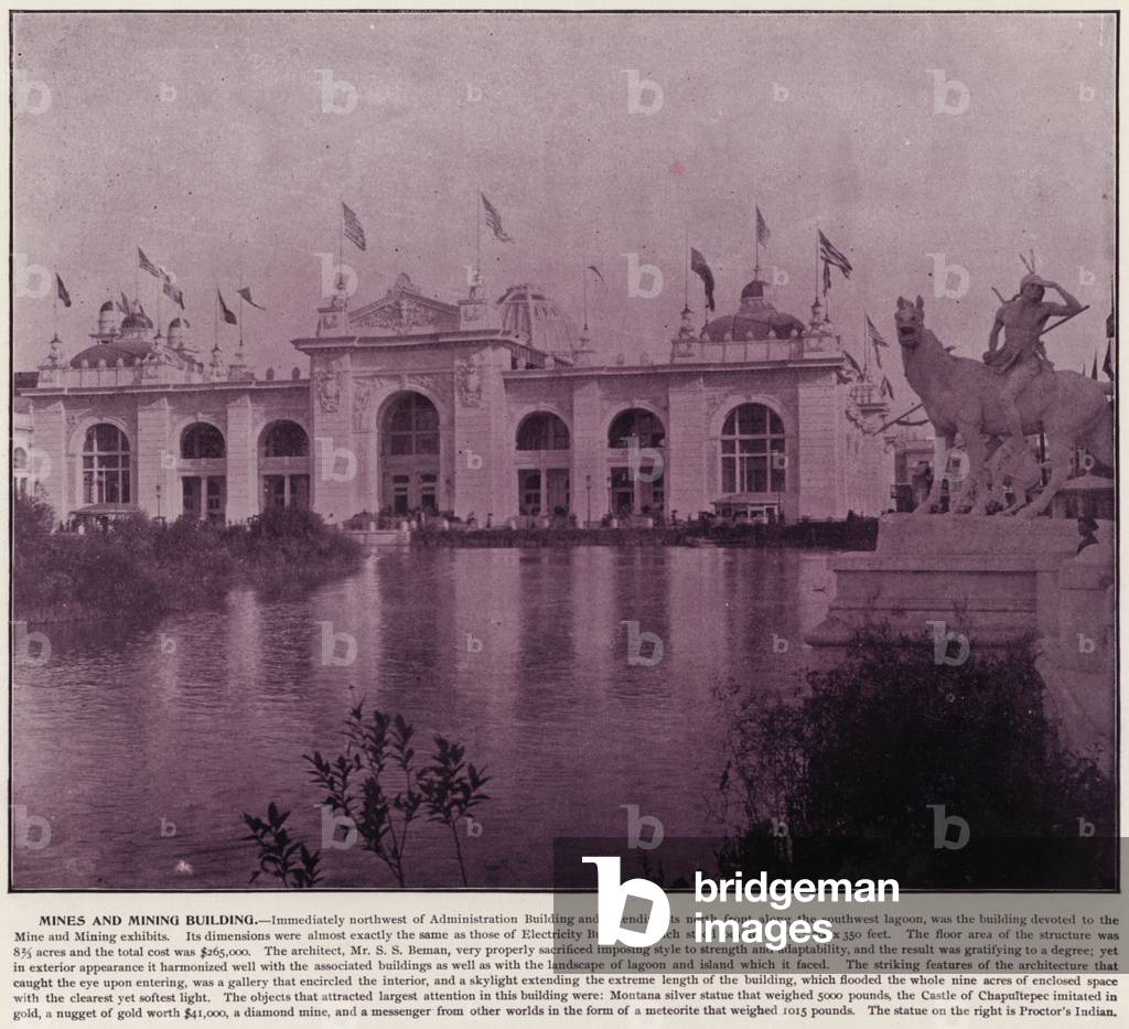 Chicago World's Fair, 1893: Mines and Mining Building (b/w photo)