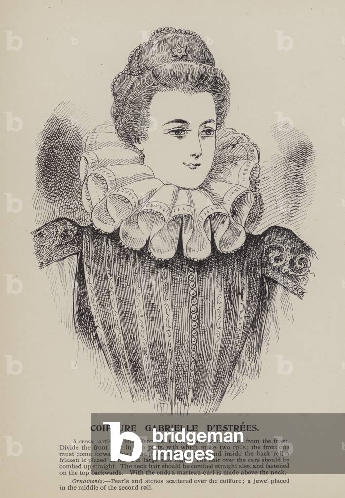 Coiffure Gabrielle D'Estrees (engraving)
