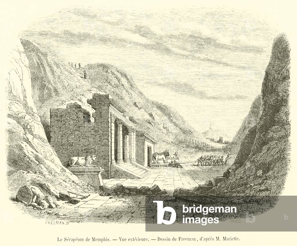 Le Serapeum de Memphis, Vue exterieure (engraving)