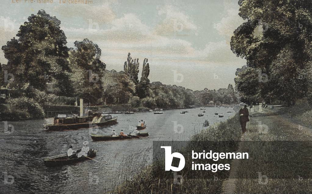 Eel Pie Island, Twickenham (coloured photo)