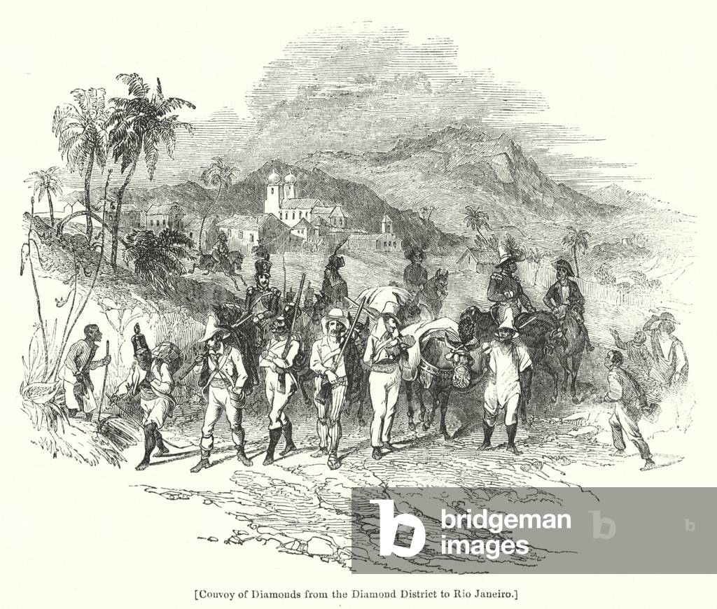Convoy of Diamonds from the Diamond District to Rio Janeiro (engraving)