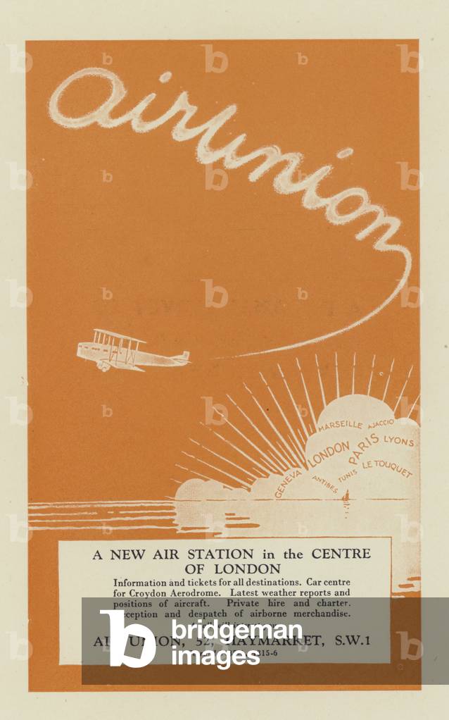 Advertisement for Air Union, 52 Haymarket, London (litho)