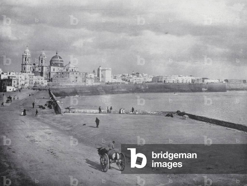 View of Cadiz from Los Capuchinos (b/w photo)