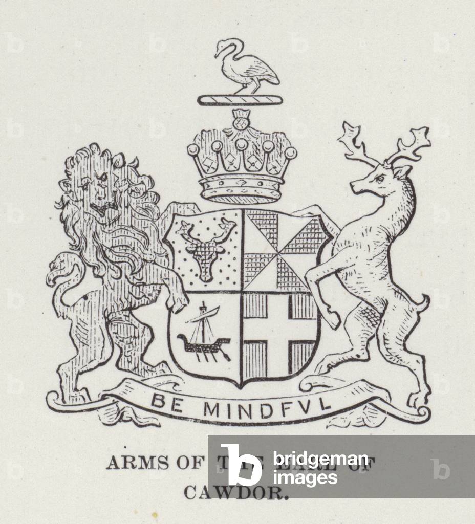 Cawdor Castle, Arms of the Earl of Cawdor (litho)