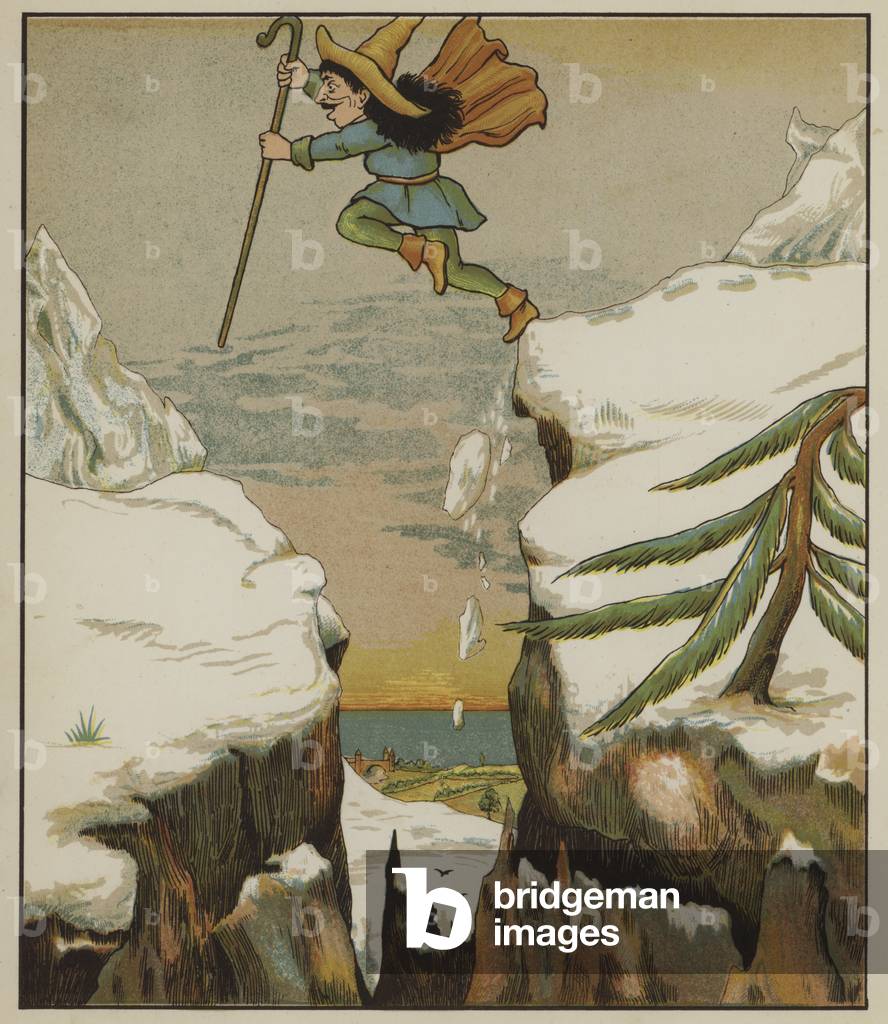 Illustration for Rumpelstiltskin by The Brothers Grimm (colour litho)
