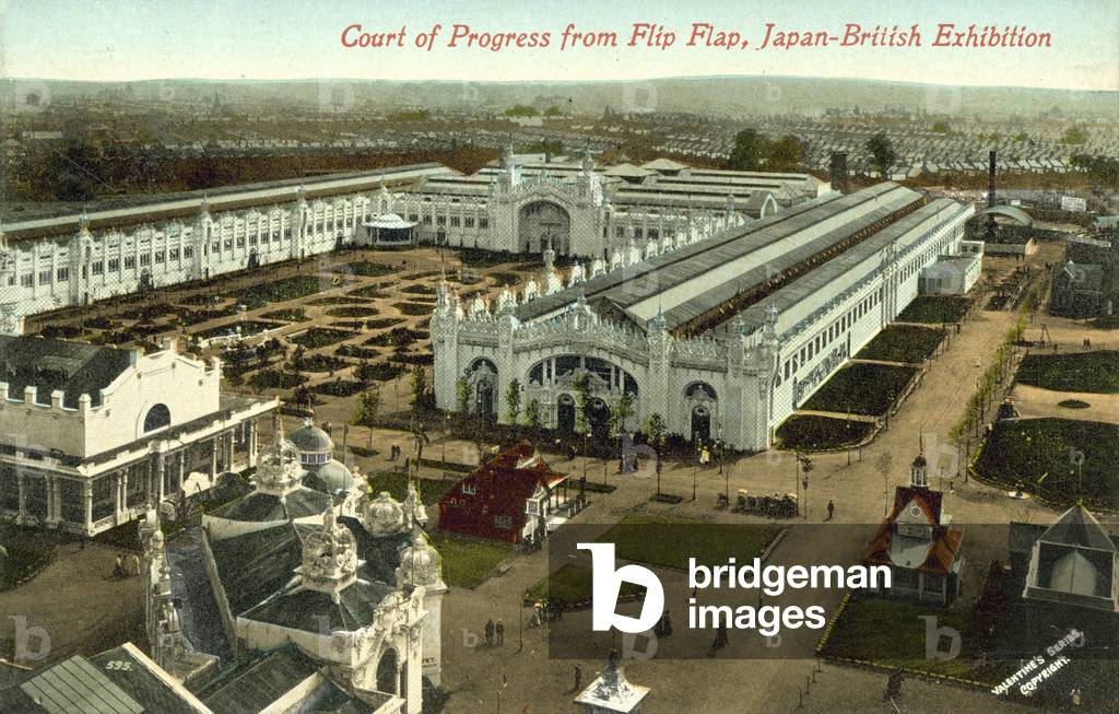 Court of Progress from Flip Flap, Japan-British Exhibition (colour photo)