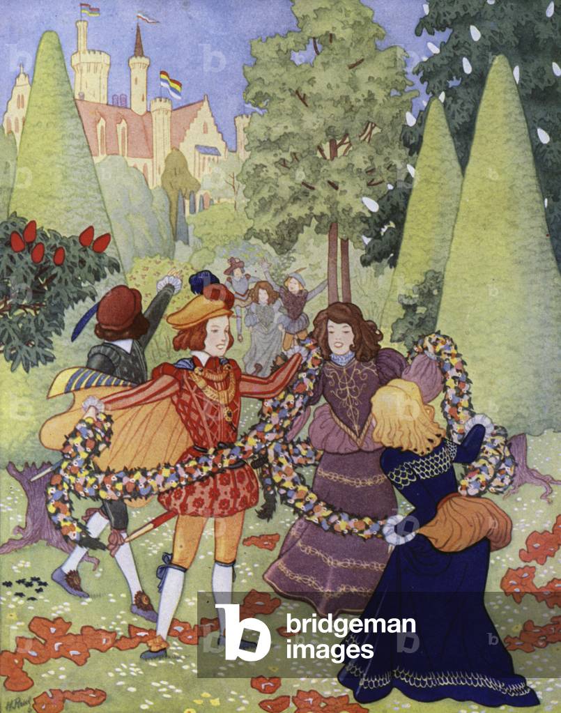 Illustration for The Happy Prince by Oscar Wilde (colour litho)