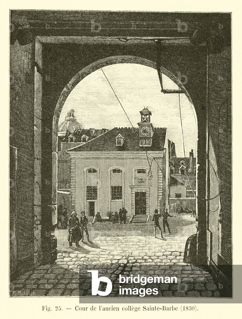 Cour de l'ancien college Sainte-Barbe, 1830 (engraving)
