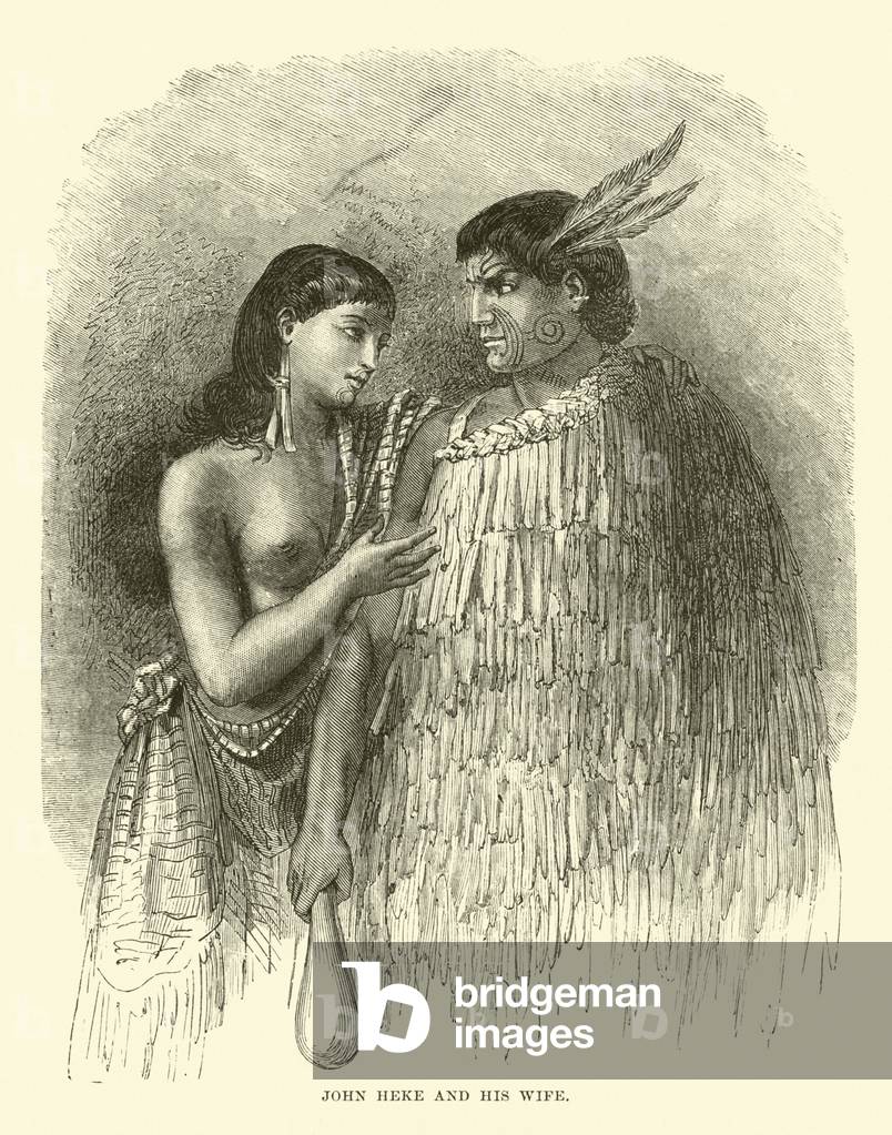 John Heke and his wife (engraving)