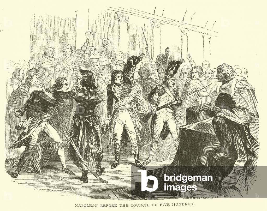 Napoleon before the council of five hundred (engraving)