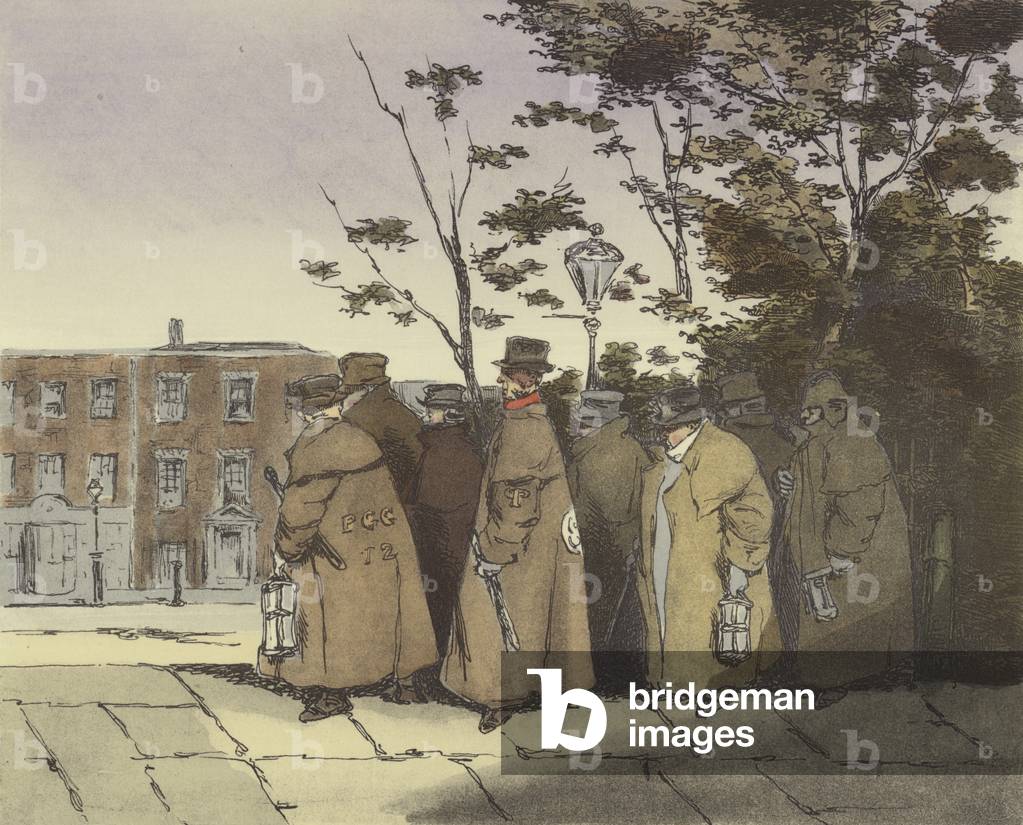 Rentree des Watchmen (colour litho)