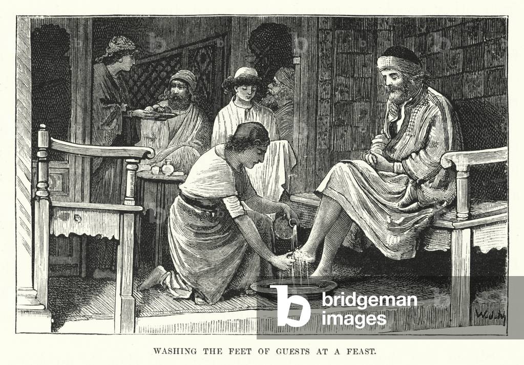 Washing the Feet of Guests at a Feast (engraving)