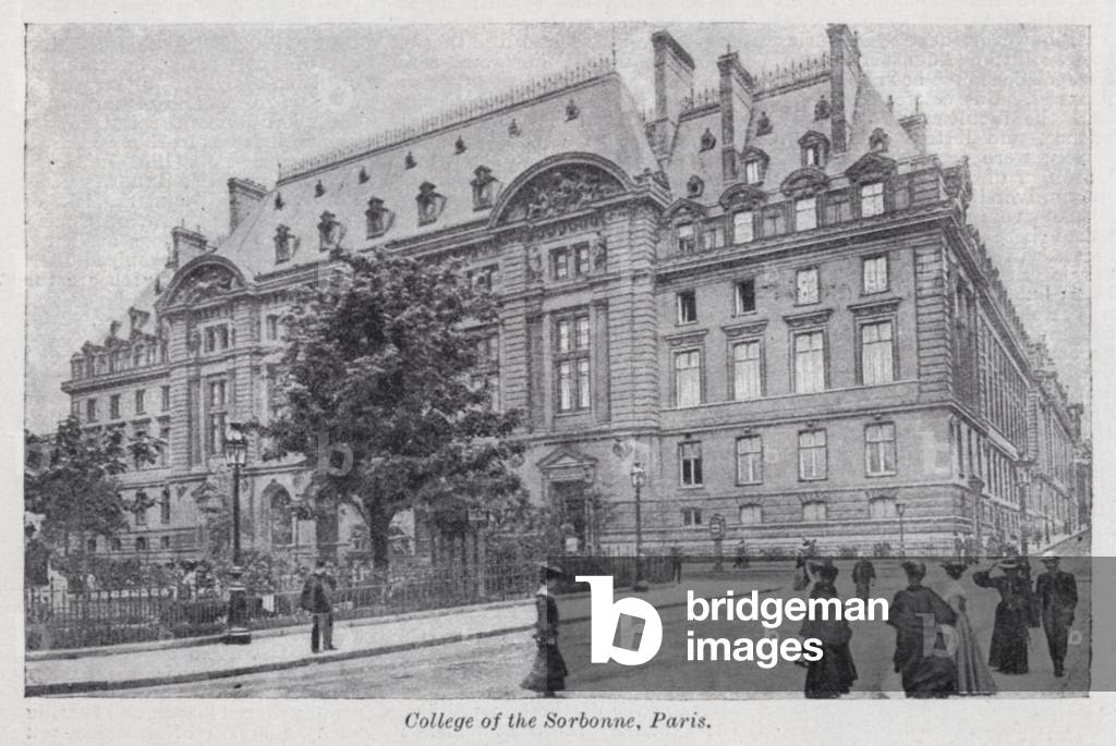 College of the Sorbonne, Paris (b/w photo)
