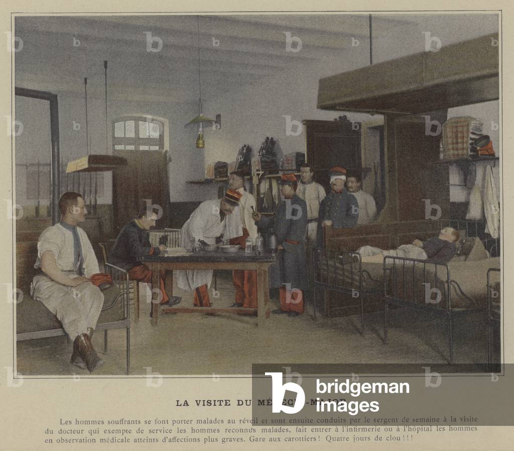 La Visite du Medecin-Major (coloured photo)