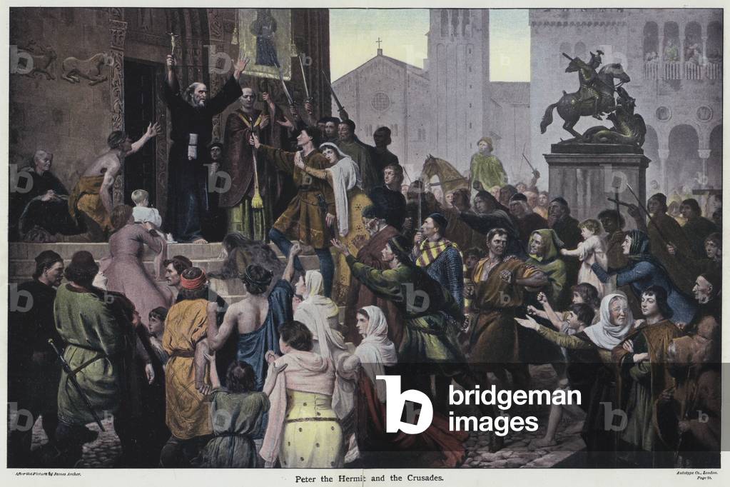 Peter the Hermit and the Crusades (colour litho)