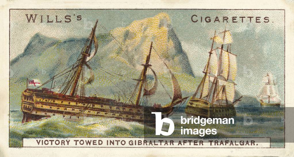 Victory Towed into Gibraltar after Trafalgar (chromolitho)