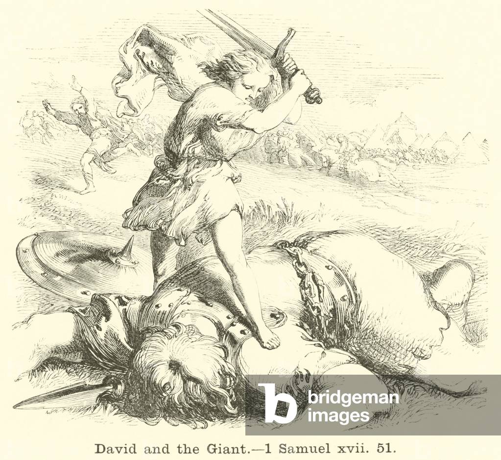 David and the Giant, 1 Samuel, xvii, 51 (engraving)