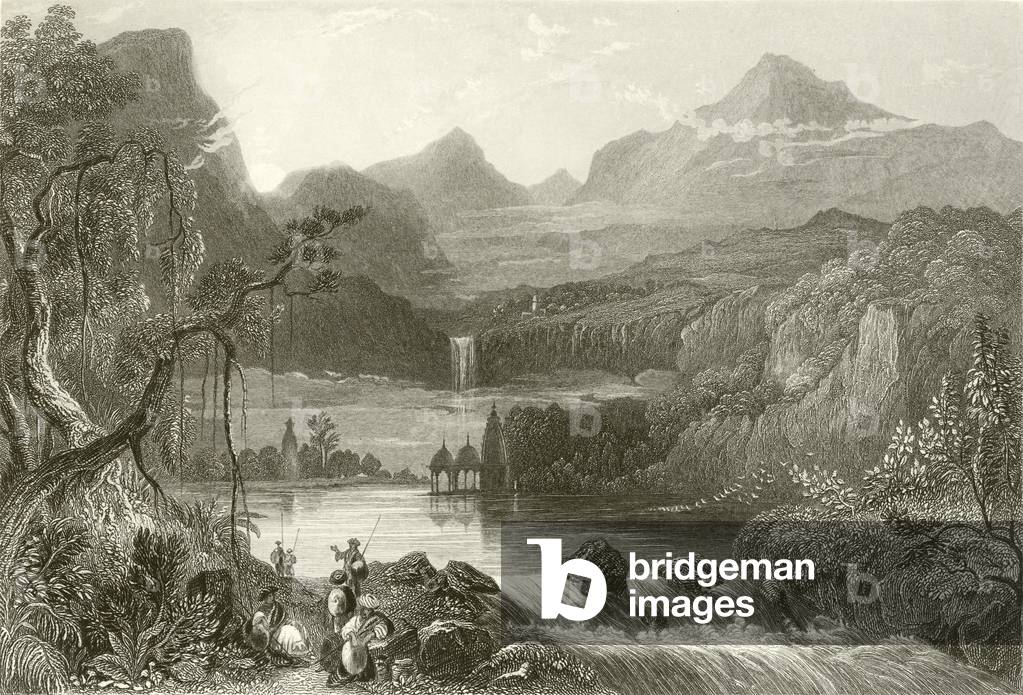 Mountain Temples, Lake of Aboo (engraving)