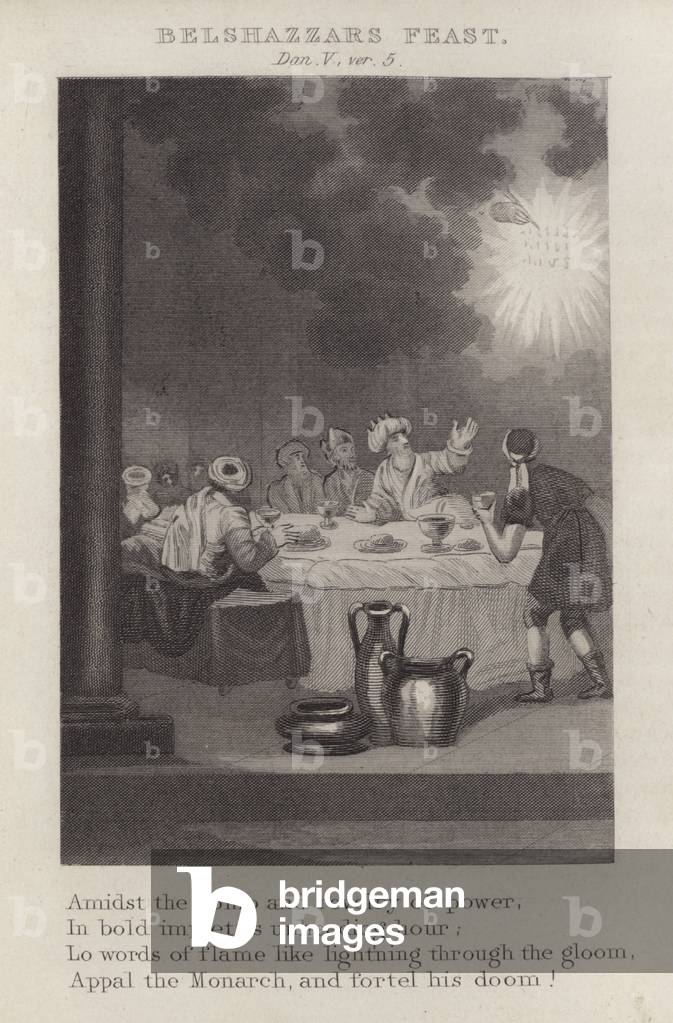 Belshazzar's feast, Daniel V, ver 5 (engraving)