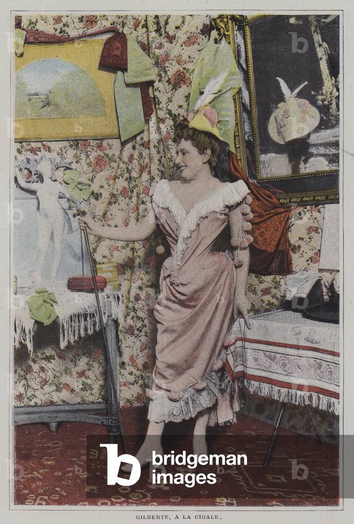 Mademoiselle Gilberte, French singer at La Cigale, Paris (colour photo)