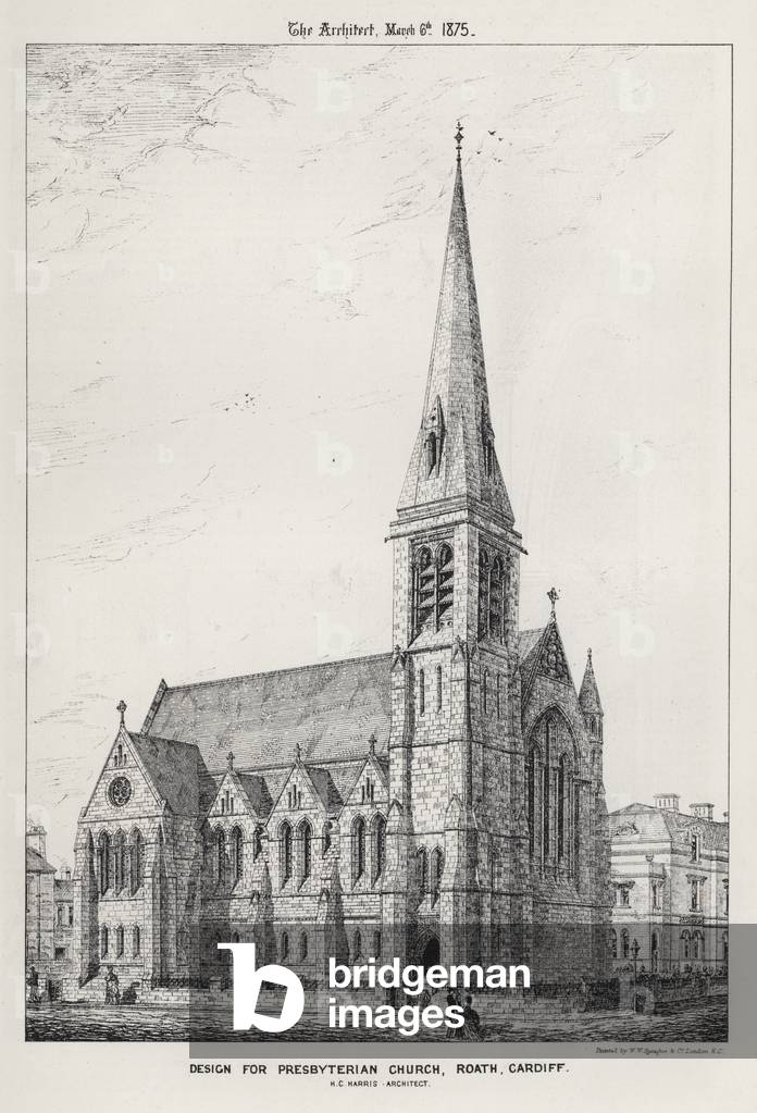 Design for Presbyterian Church, Roath, Cardiff (engraving)