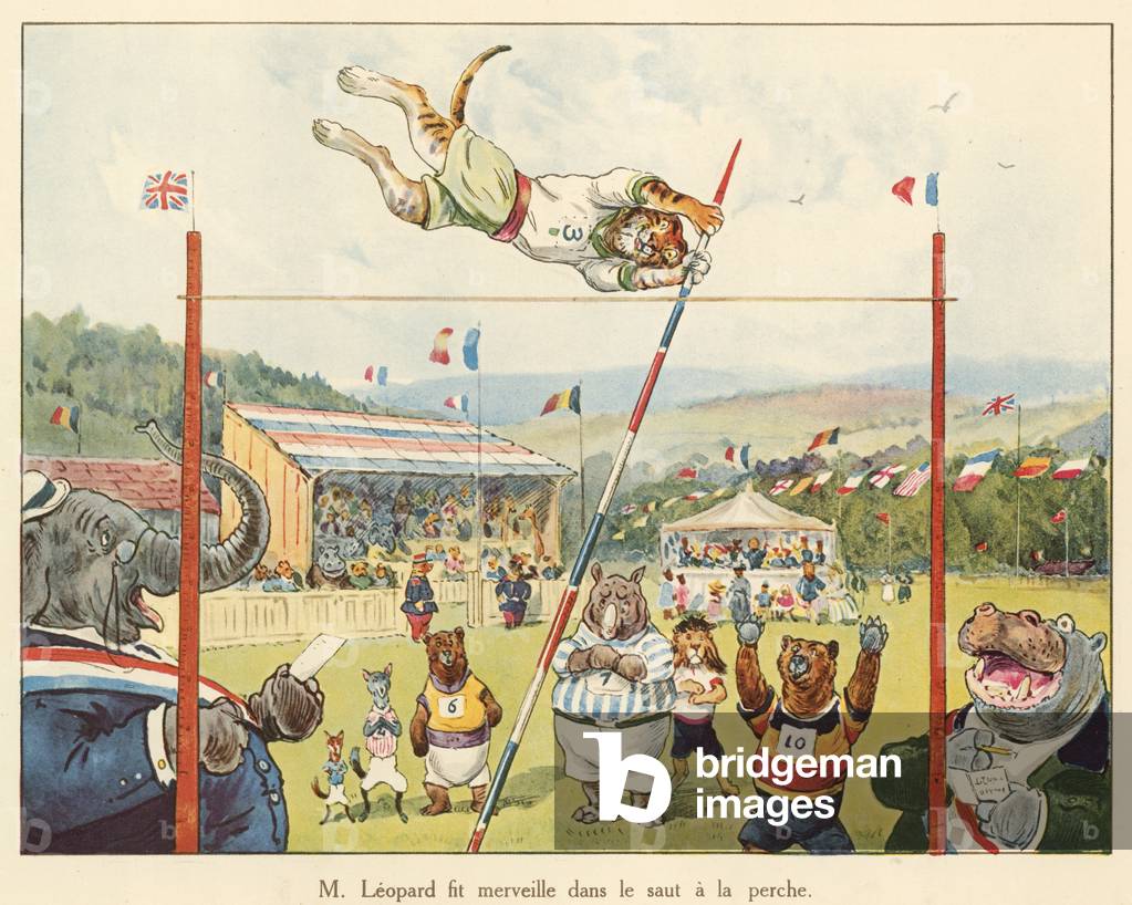 M Leopard fit merveille dans le saut a la perche (colour litho)