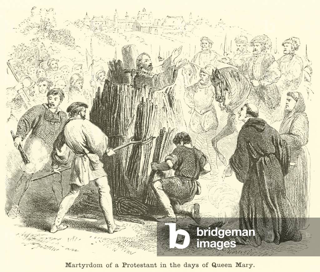 Martyrdom of a Protestant in the days of Queen Mary (engraving)