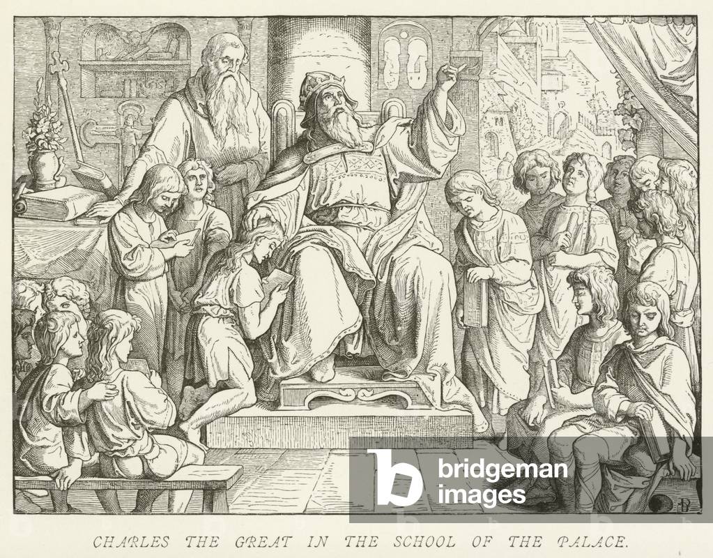 Charles the Great in the School of the Palace (engraving)
