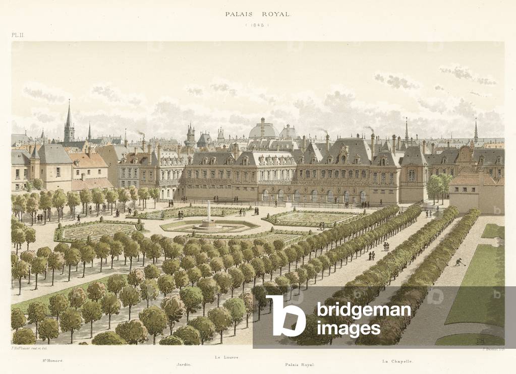 Palais Royal, 1645 (colour litho)