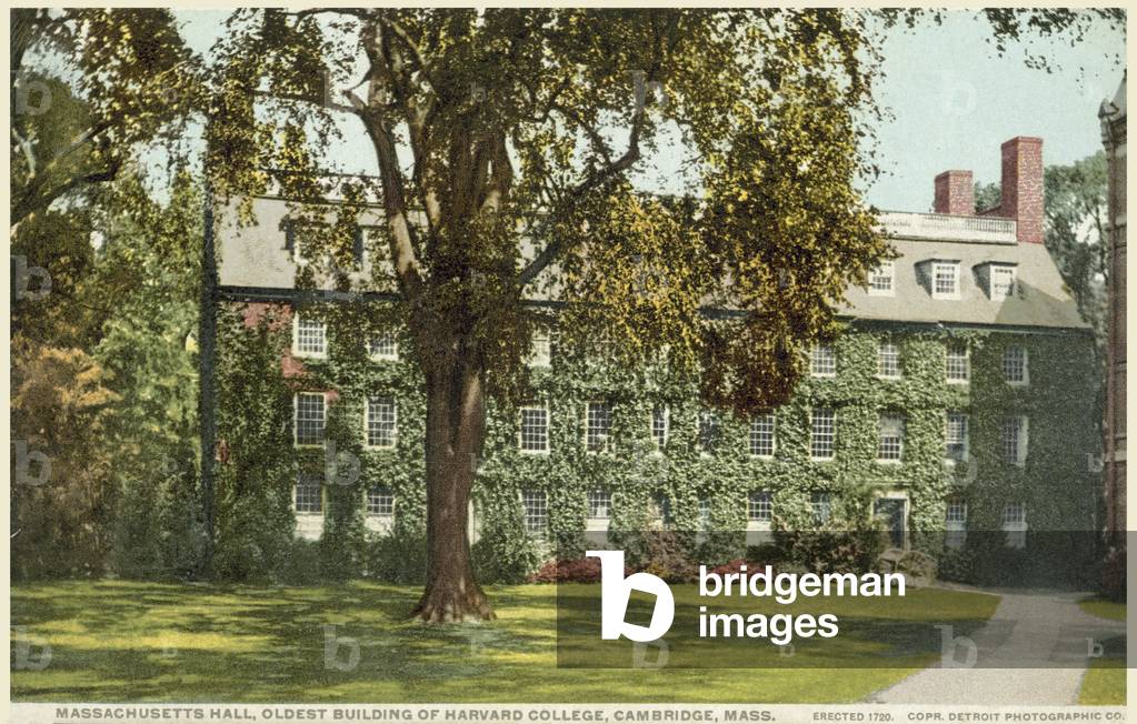 Massachusetts Hall, oldest building of Harvard University, Cambridge, Massachusetts, USA (photo)