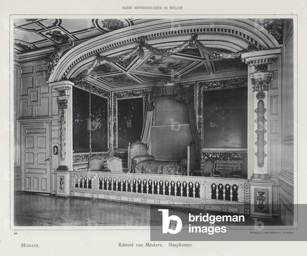 Modave, Kasteel van Modave, Slaapkamer (b/w photo)