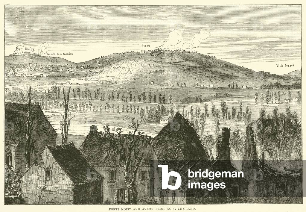 Forts Noisy and Avron from Noisy-le-Grand, January 1871 (engraving)