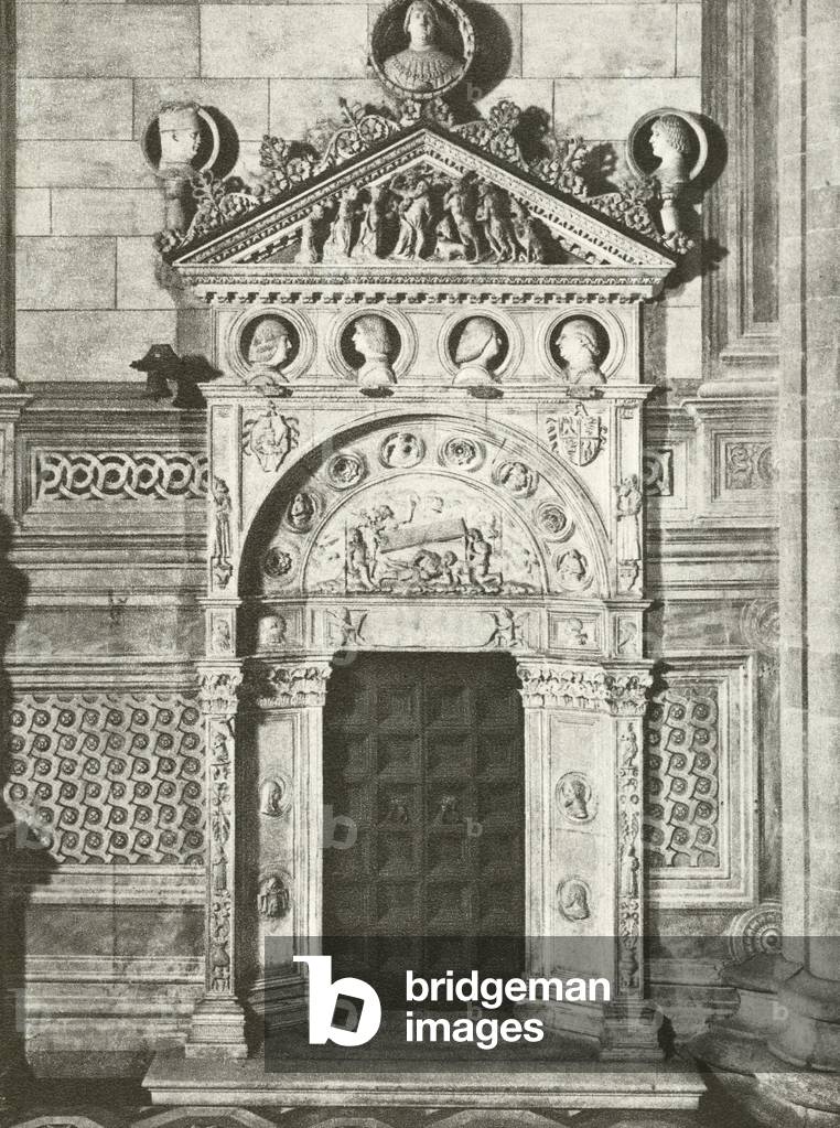 Certosa di Pavia, Porta dell'antica sacrestia, G A Omodeo (engraving)