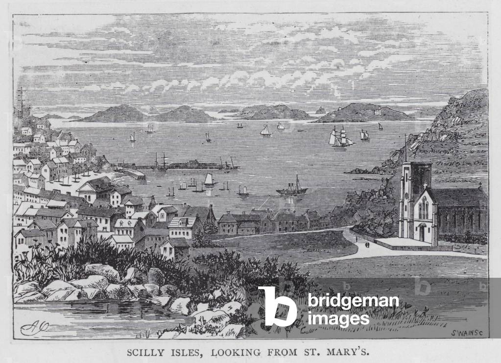 Scilly Isles, Looking from St Mary's (engraving)
