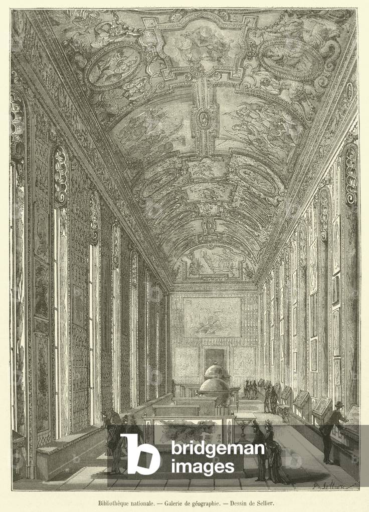 Bibliotheque nationale, Galerie de geographie (engraving)