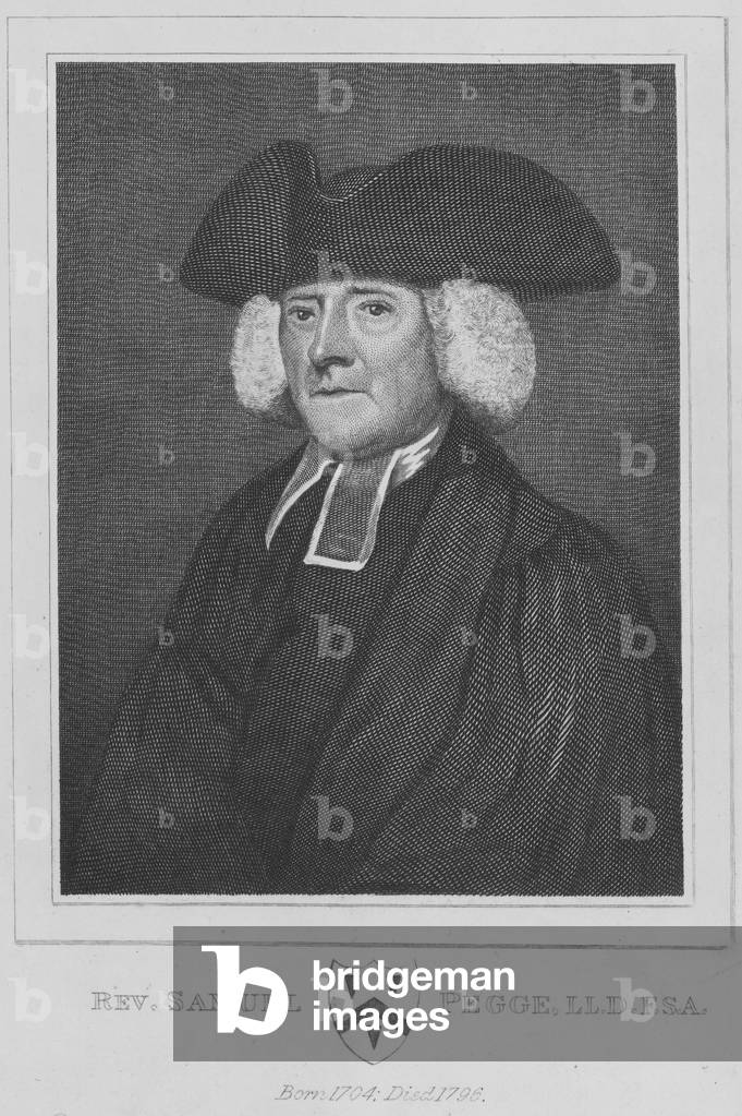 The Reverend Samuel Pegge, English vicar and antiquary (engraving)
