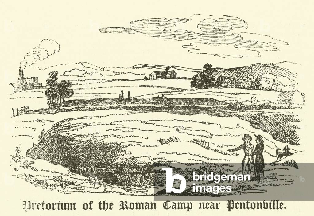 Pretorium of the Roman Camp near Pentonville (engraving)