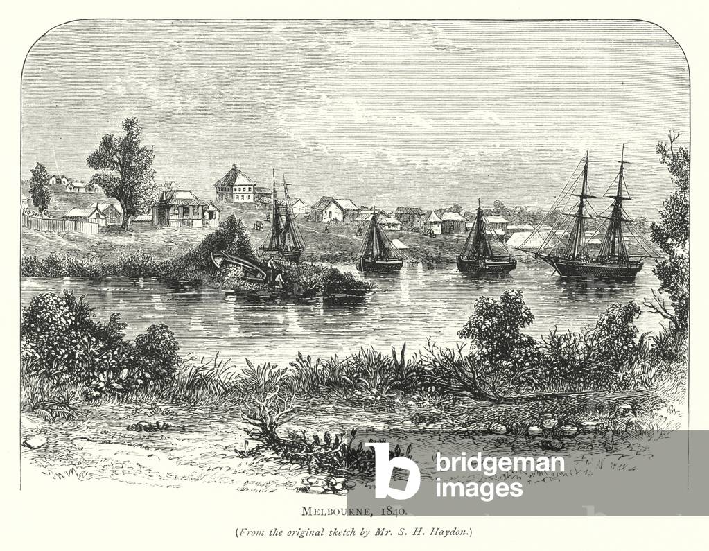 Australia: Melbourne, 1840 (engraving)