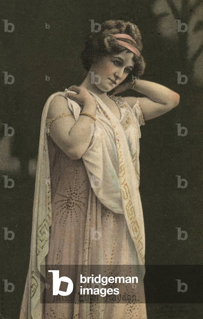 Girl in a grecian dress (colour photo)