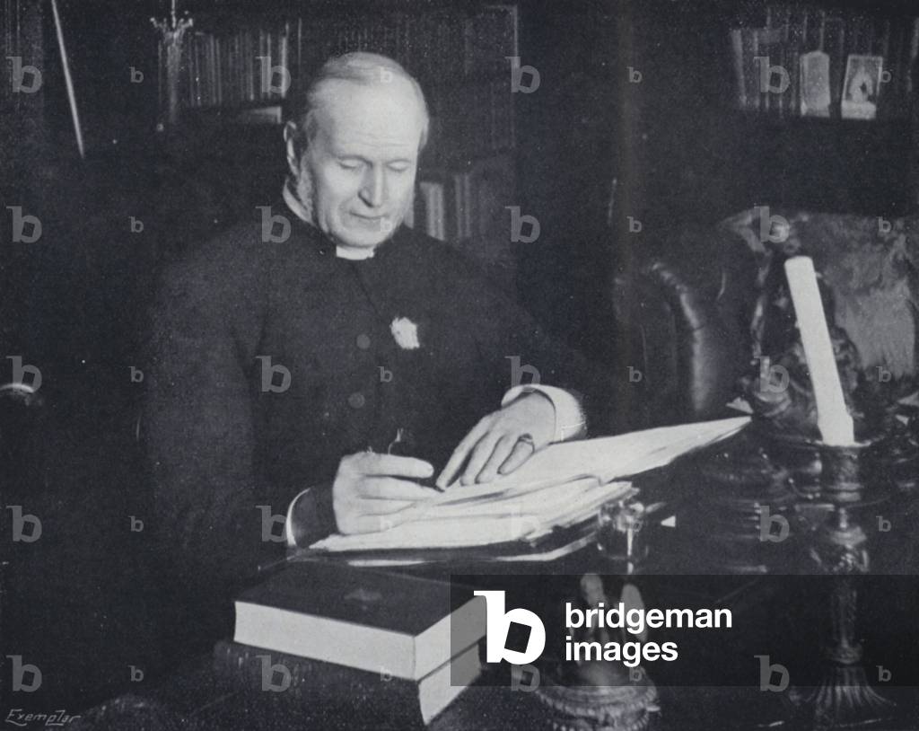 Dean Farrar in his Study (b/w photo)