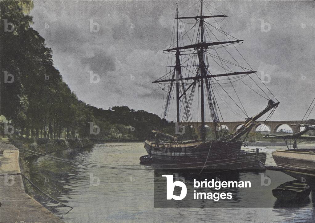 Les rives du Blavet, a Hennebont (coloured photo)