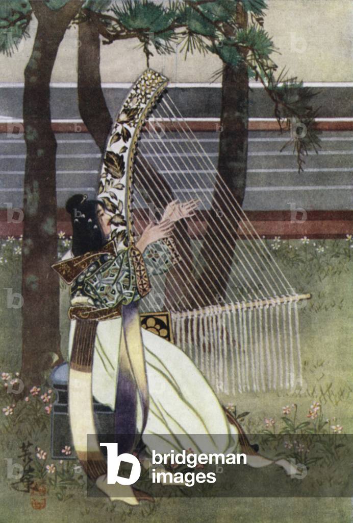 Japan: A Court Lady of the Eighth Century (colour litho)