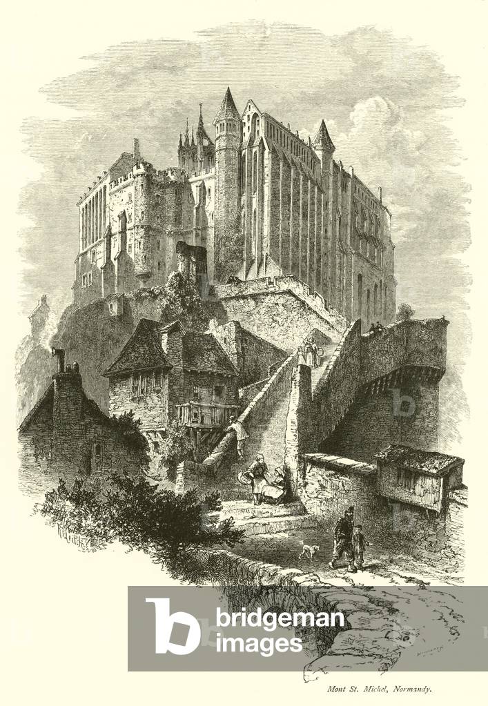 Mont St Michel, Normandy (engraving)